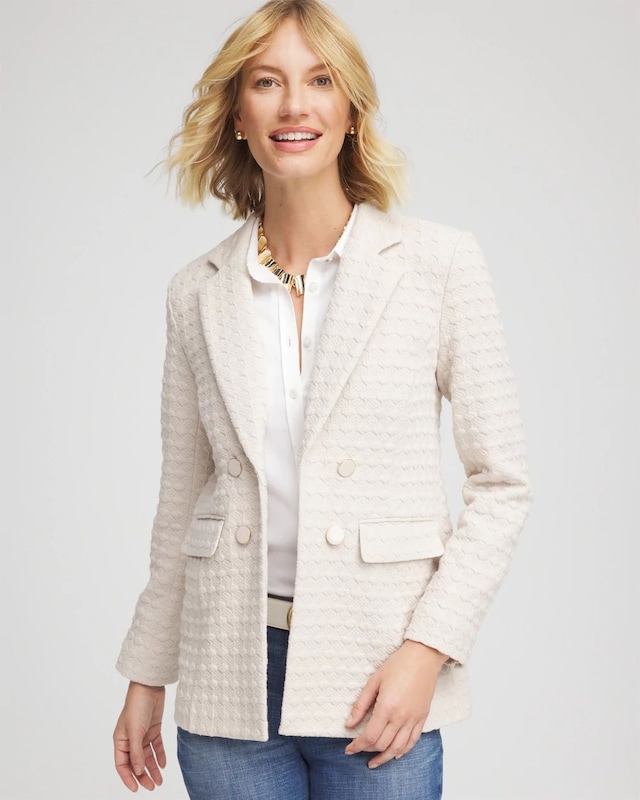 Textured Knit Blazer - image 1